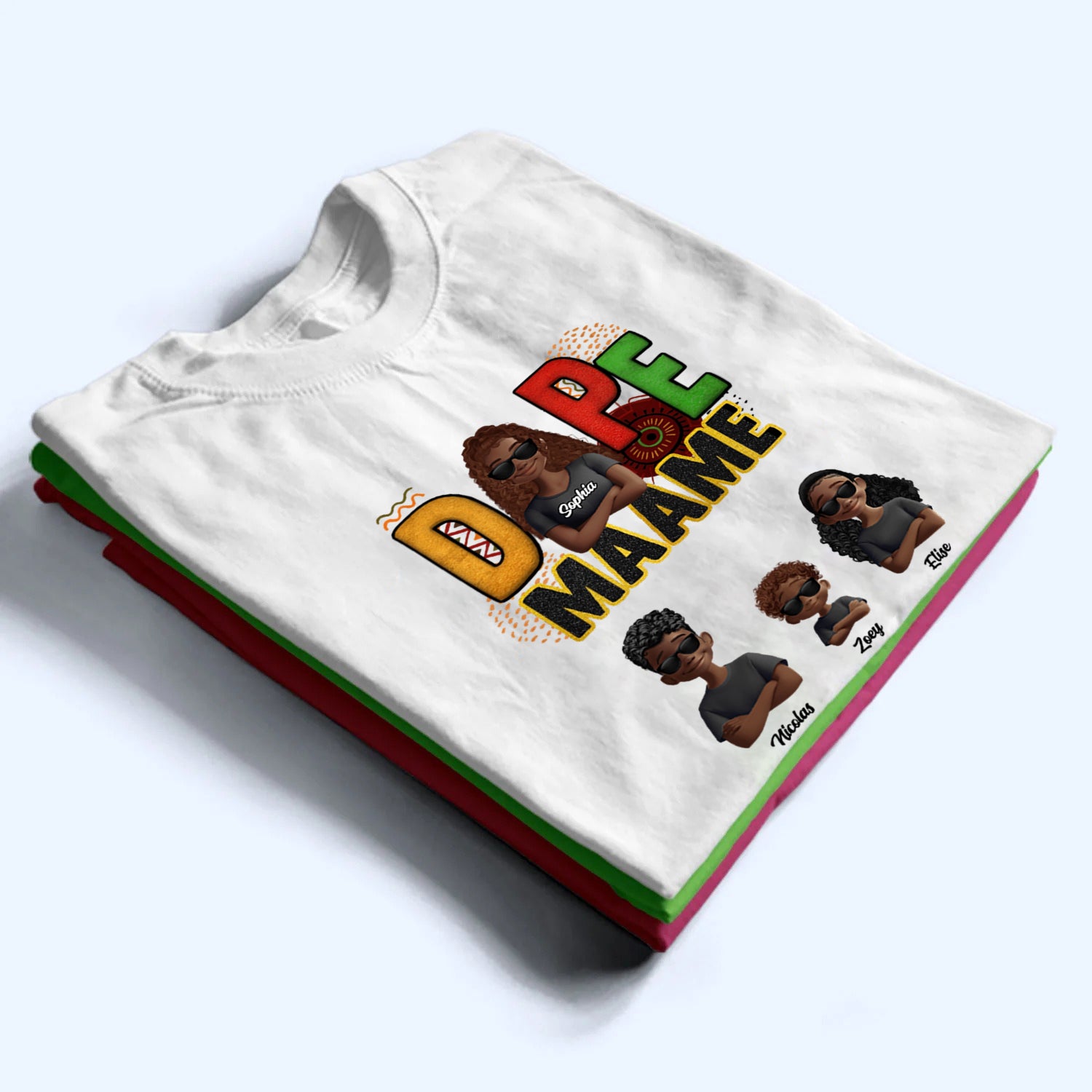 Dope Black Mom - Personalized Custom T Shirt -  Gift For Black Mom, Black History Month, Juneteenth