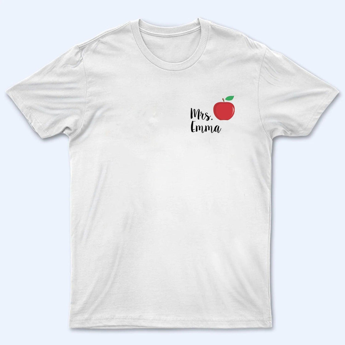 Personalized Teacher Name With Apple t-shirt, alternate view 2