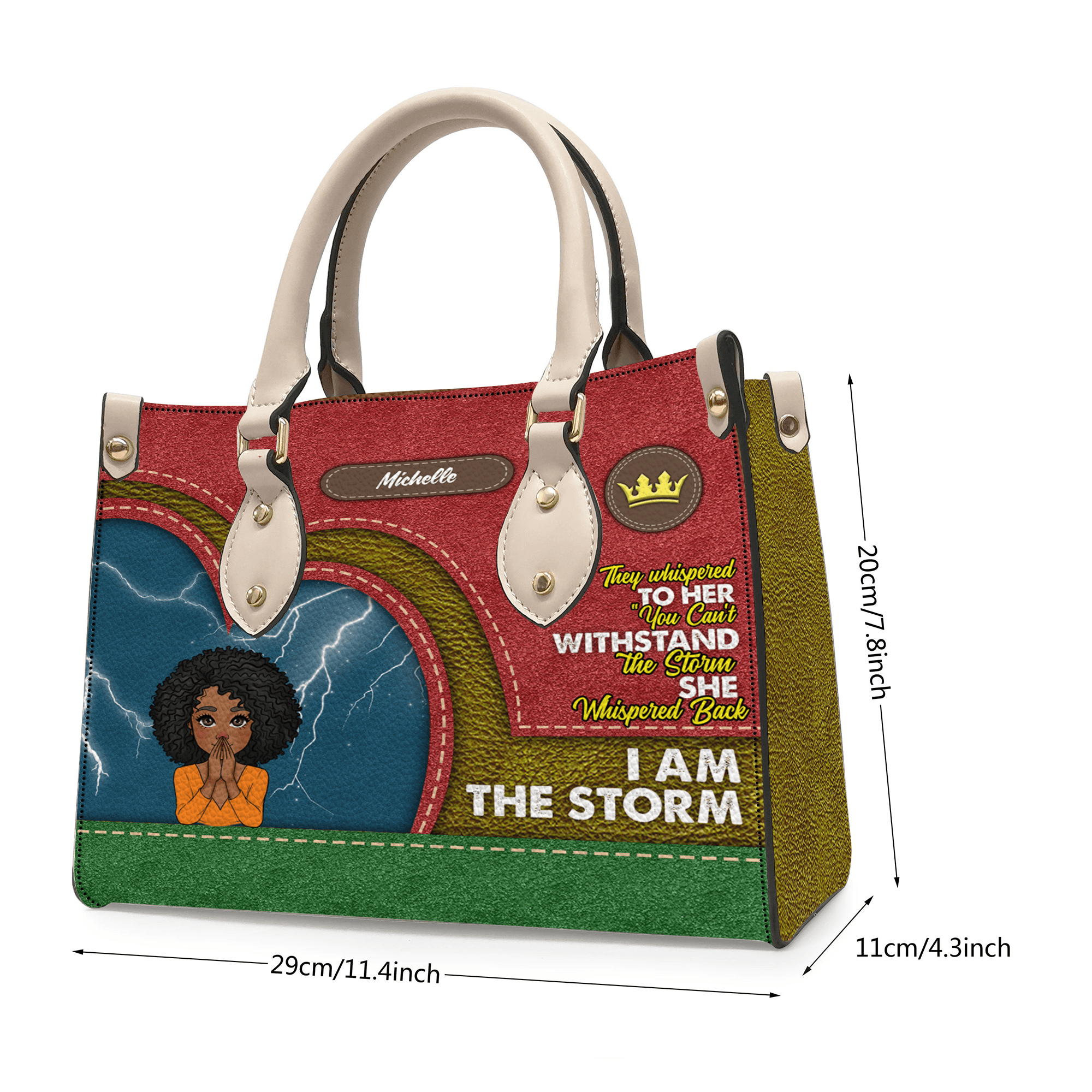 I Am The Storm - Custom Handbag - Personalized Gift For Black Girl, Women, Wife, Best for Black History Month, Juneteenth | African American 2