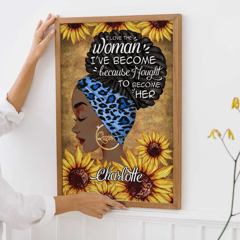 Personalized I Am The Storm poster, framed in a bright living room