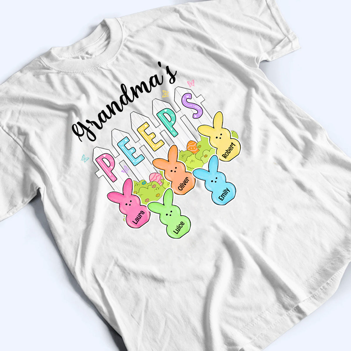 Grandma Peeps Easter - Personalized Custom T Shirt - Gift for Grandma/Grandparent