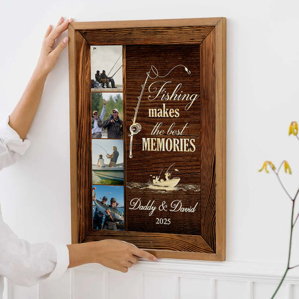Custom Photo Fishing Makes The Best Memories - Personalized Poster/Canvas Prints - Gift For Fisher, Fisherman, Fishing Lovers