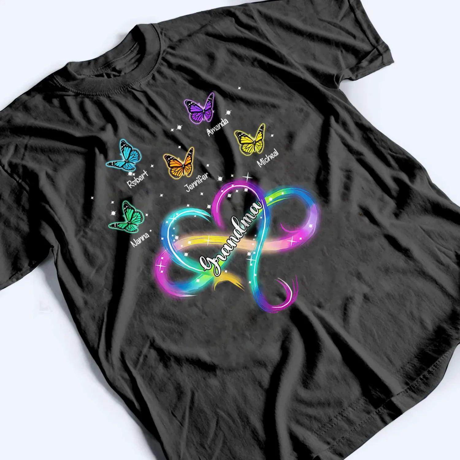 Grandma Infinity Heart - Personalized Custom T Shirt - Gift for Grandma/Nana/Mimi, Mom, Wife, Grandparent 4