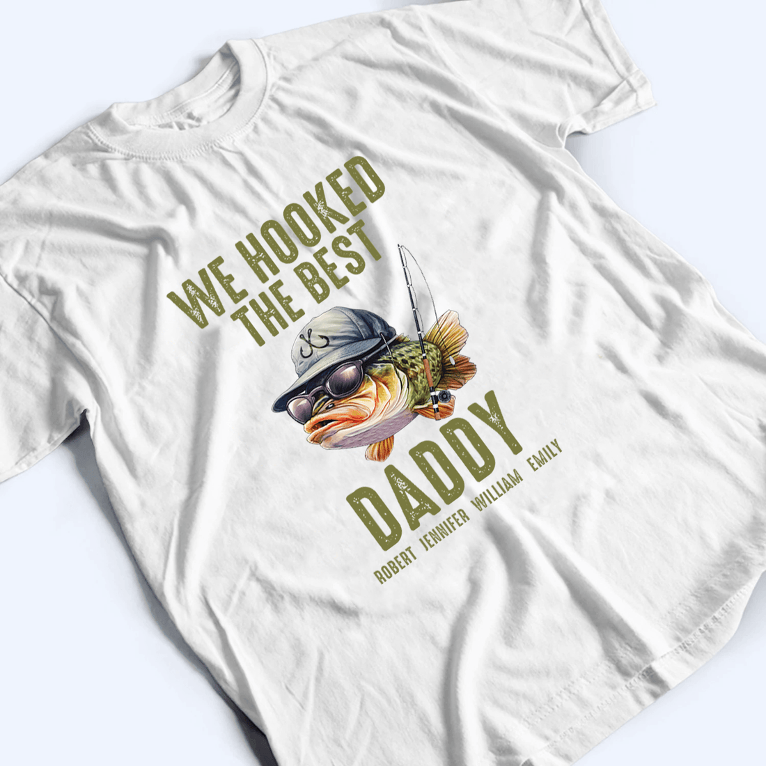 Personalized We Hooked The Best Daddy Fishing t-shirt, alternate view 4