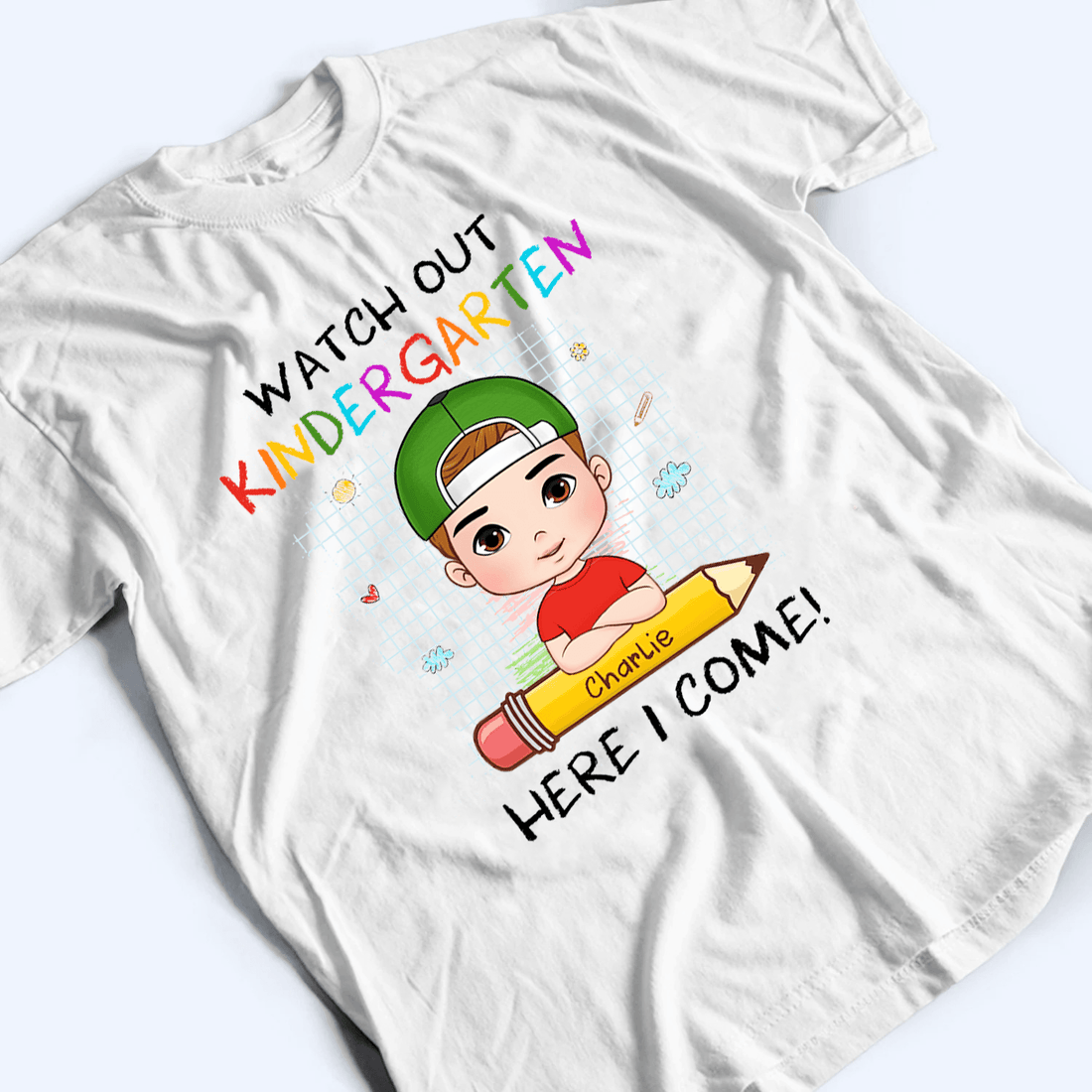 Watch Out Here I Come, Custom Kid Shirt for First Day, Back To School youth t-shirt, alternate view 4