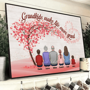 Grandparents & Grandkids Forever Linked Together - Personalized Family Gift For Grandma, Grandpa, Grandparent | Poster - Suzitee Store