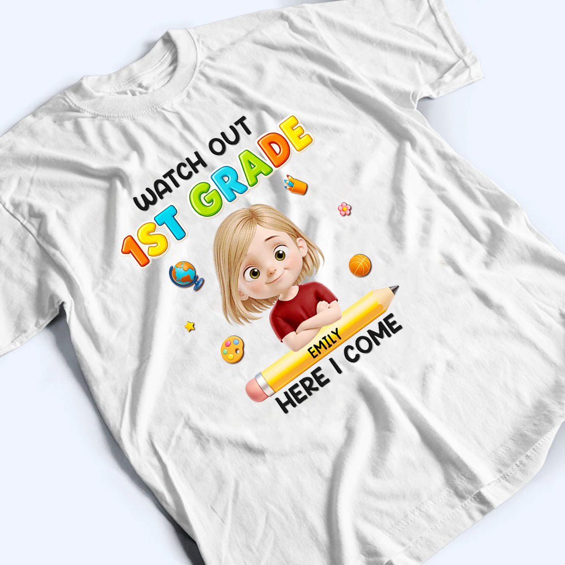 Personalized Watch Out Here I Come youth t-shirt, alternate view 4