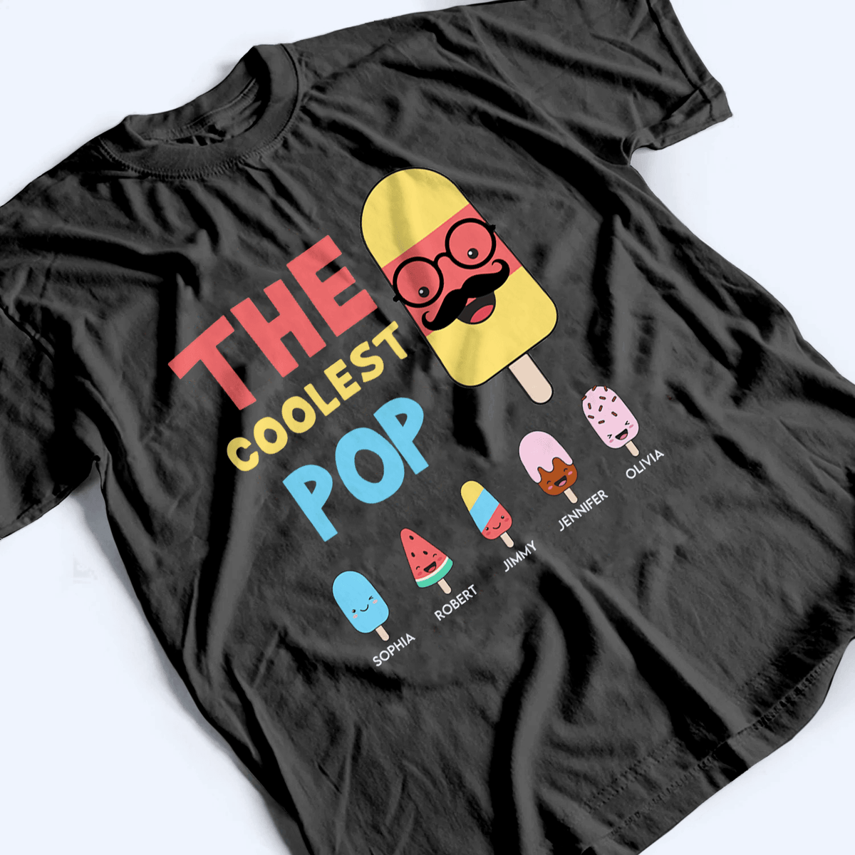 The Coolest Dad Funny Ice Cream - Personalized Custom T Shirt - Father's Day Gift for Dad, Papa, Grandpa, Daddy, Dada