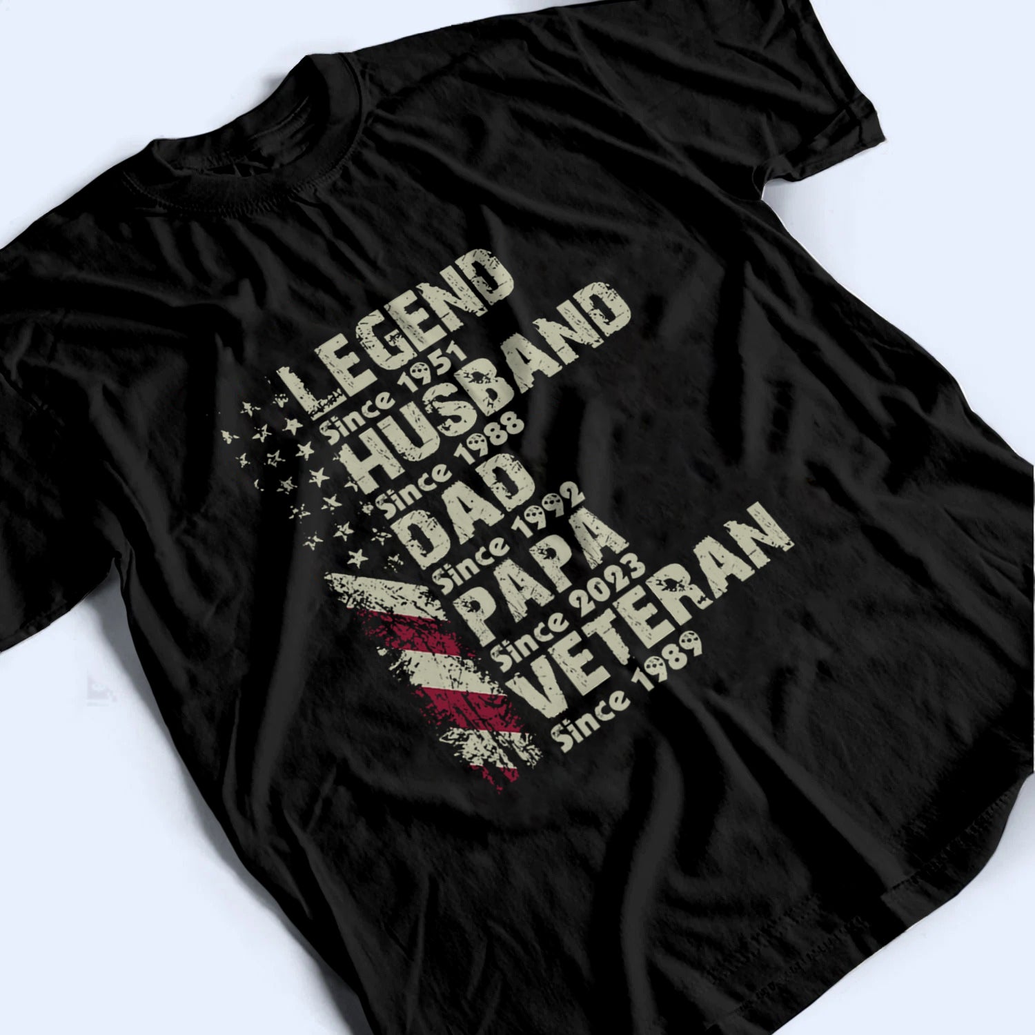 Legend Husband Dad Papa Veteran Since - Personalized Custom T Shirt - Gift for Veteran Dad, Grandpa