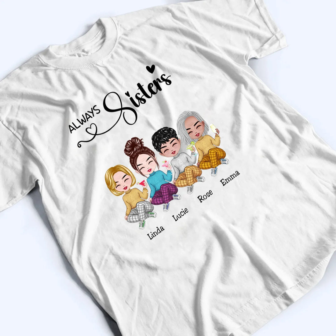 Sisters personalized t-shirt, alternate view 3