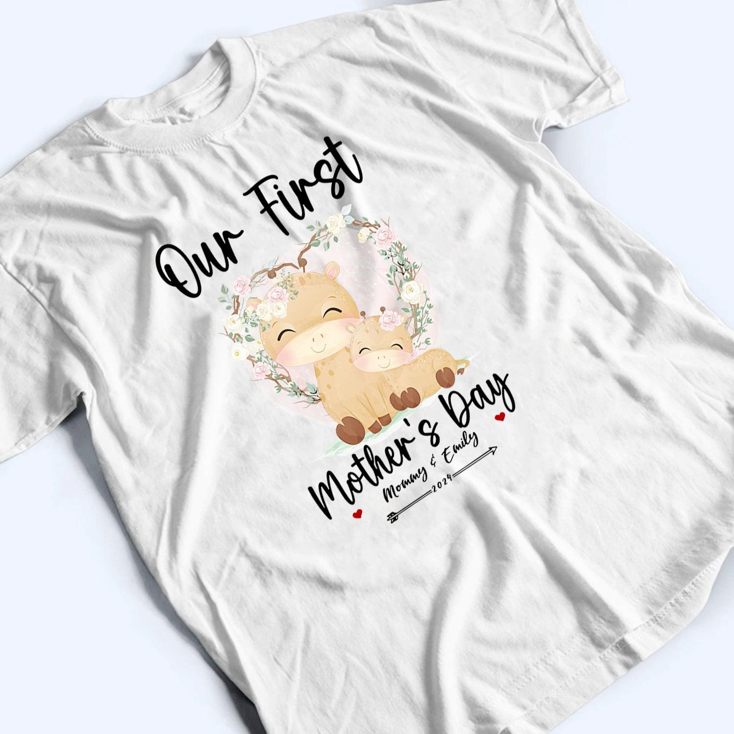 Our First Mother's Day - Personalized Custom T Shirt - Gift for Mom & Baby, Mother's Day Gift - Suzitee Store