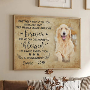 Custom Photo Sometimes A Very Special Dog Enter Our Lives - Personalized Poster/Canvas - Memorial Gift For Dog Lovers, Cat Lovers, Pet Lovers