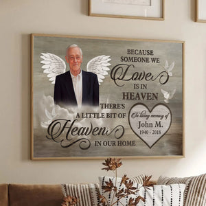 Custom Photo Love Is In Heaven - Memorial Gift - Personalized Canvas For Family Members, Loss of Mom, Dad