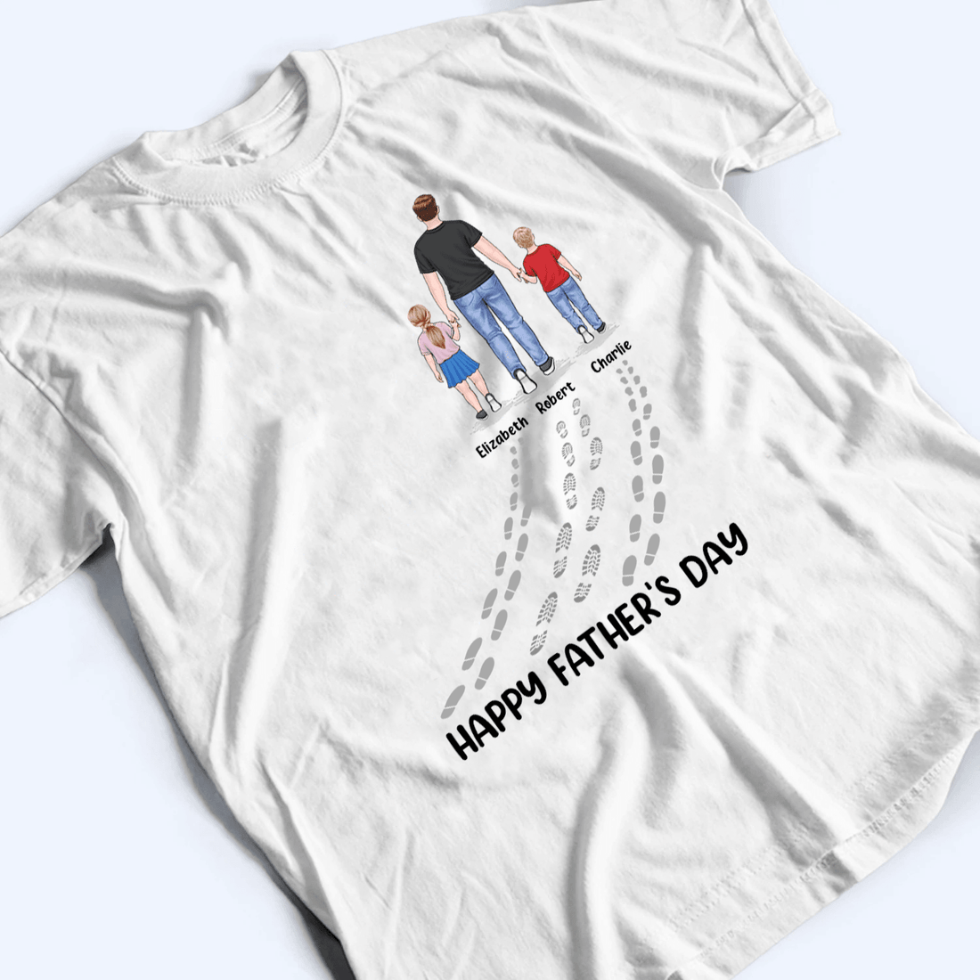 Fathers And Childs Footprints personalized t-shirt, alternate view 4