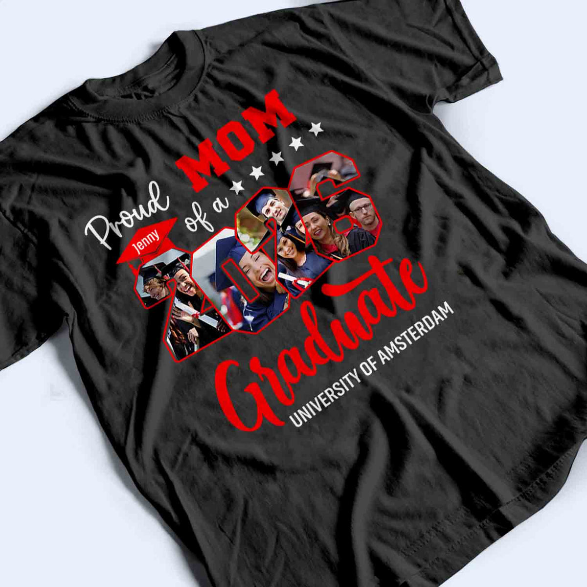 Custom Photo Proud Family Of 2025 Senior Graduation - Personalized Custom T Shirt - Gift for Grandma, Grandpa, Mom, Dad, Brother, Sister, Aunt, Uncle