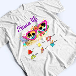 Grandma Life Sunglasses Beach Vibes Summer Vacation - Personalized Custom T Shirt - Gift for Grandma/Nana/Mimi, Mom, Wife, Grandparent - Suzitee Store