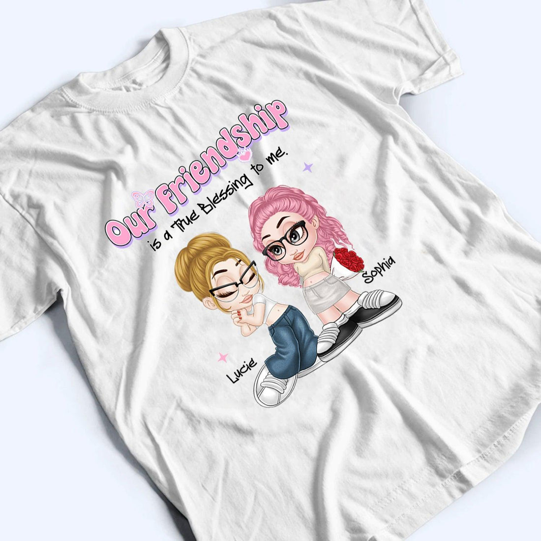 Personalized Our Friendship Is True Blessing t-shirt, alternate view 3