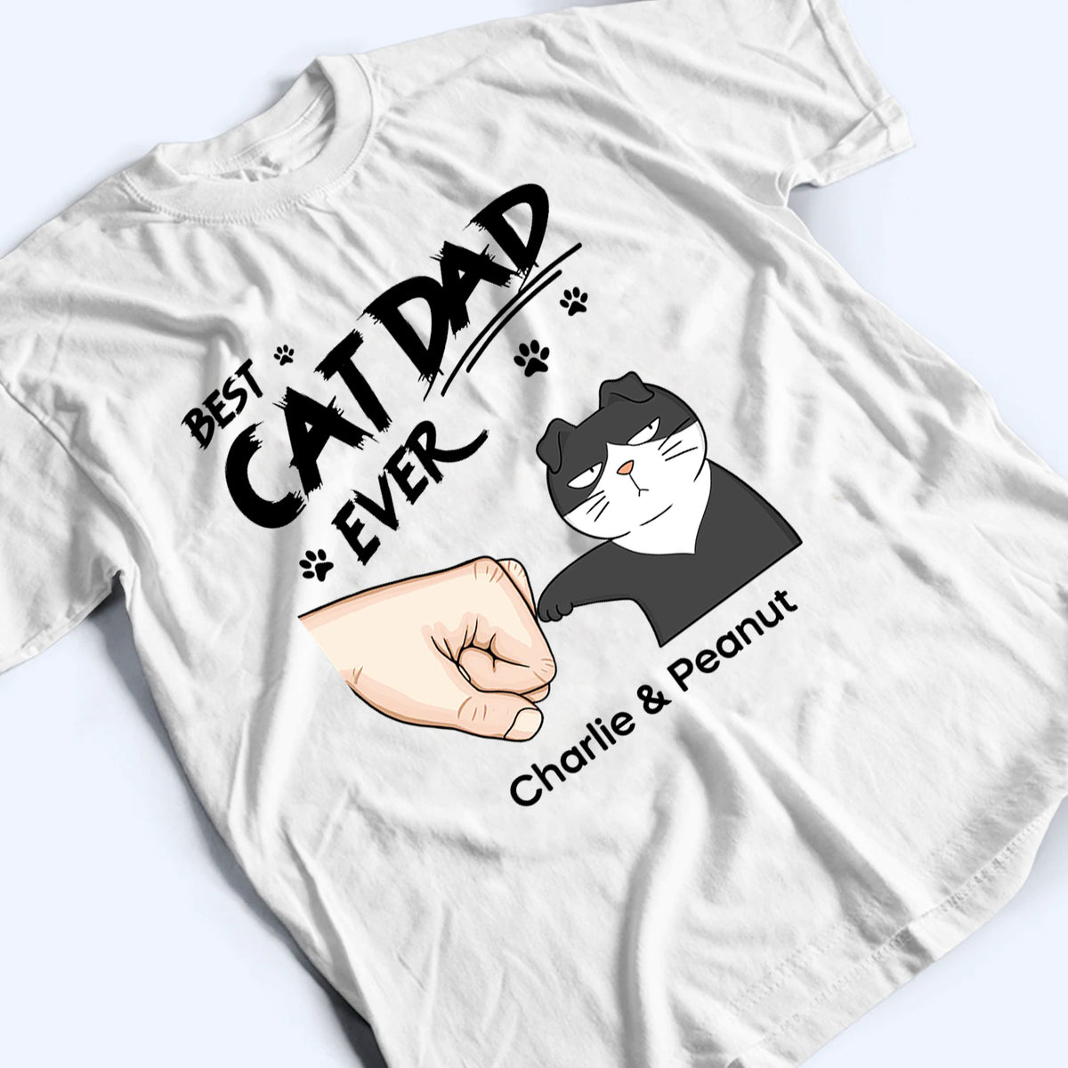 Best Cat Dad Ever - Personalized Custom T Shirt - Father's Day Gift For Cat Dad, Cat Lovers