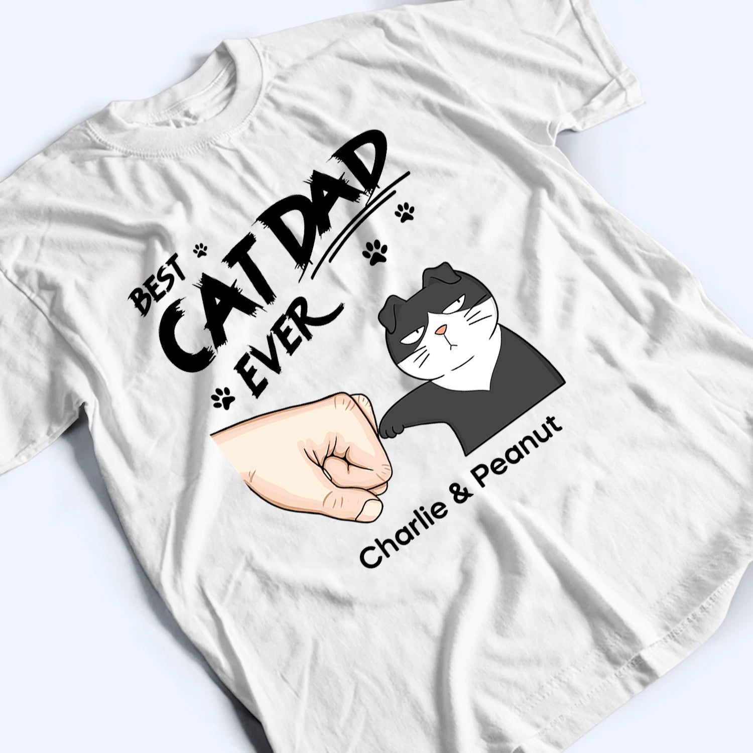 Best Cat Dad Ever - Personalized Custom T Shirt - Father's Day Gift For Cat Dad, Cat Lovers