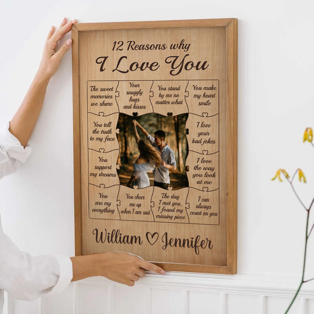 Custom Photo The Sweet Memories We Share Couple poster, framed in a bright living room