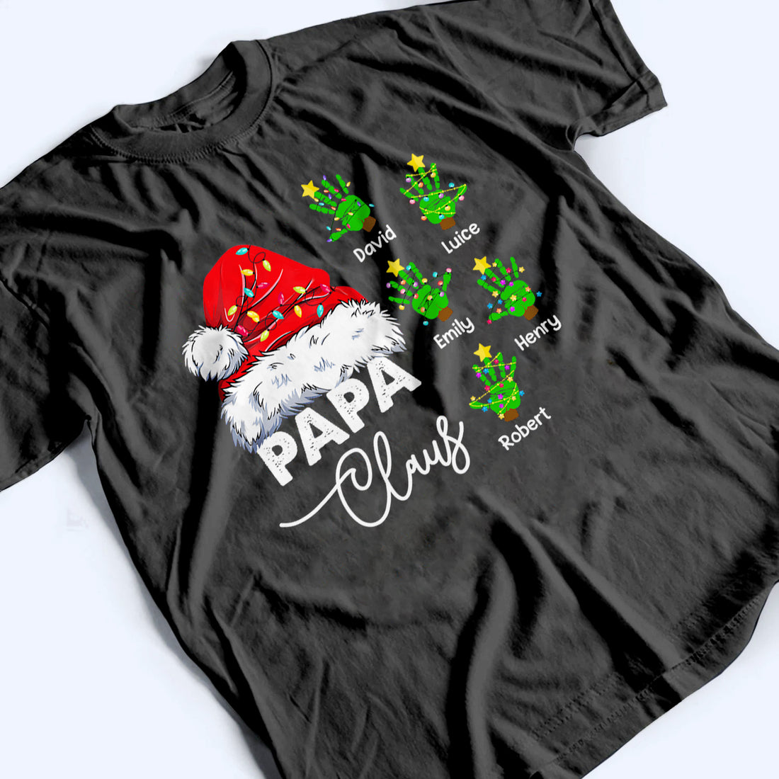 Personalized Grandpa Christmas Papa Claus t-shirt, alternate view 3