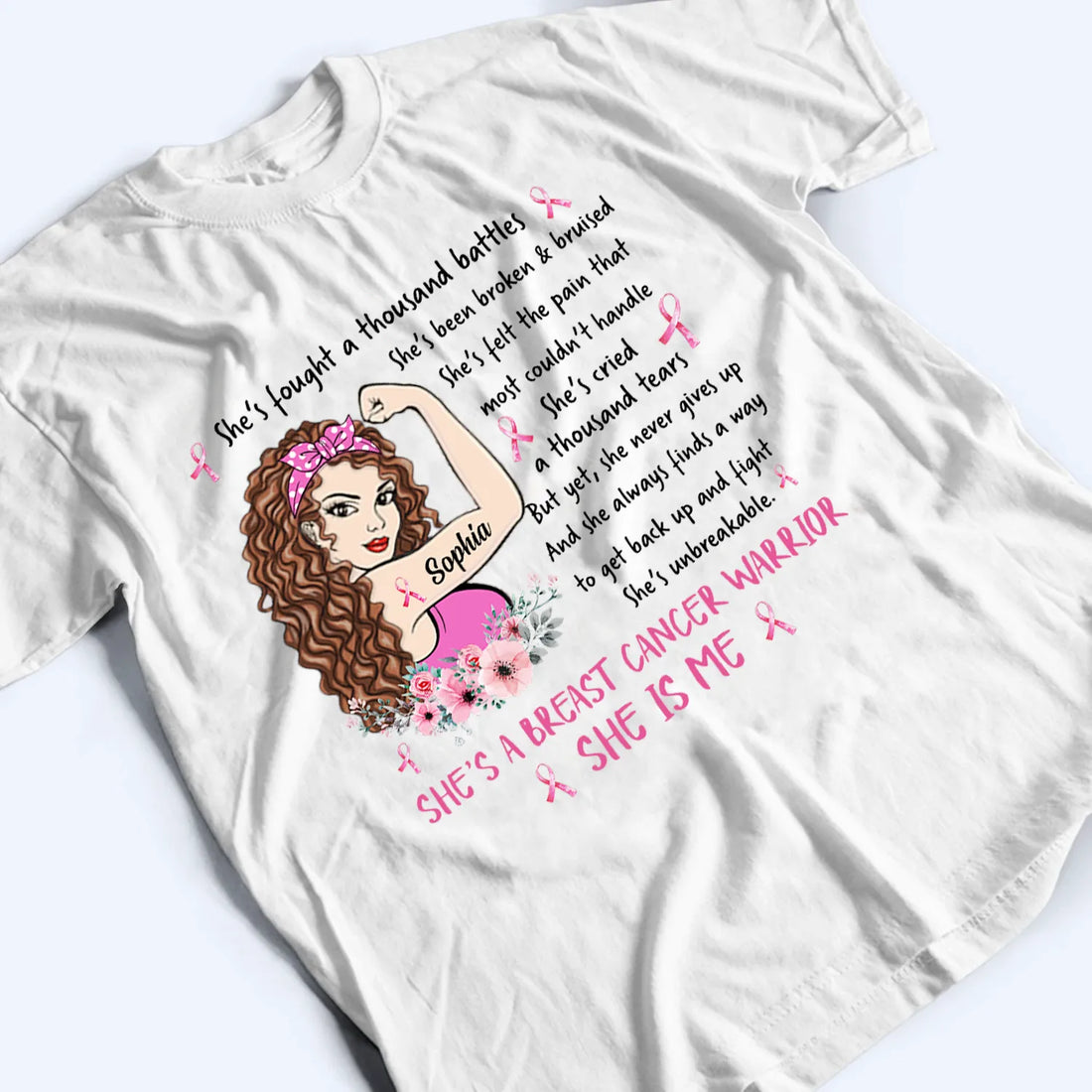 Personalized I Am Breast Cancer Warrior t-shirt, alternate view 4