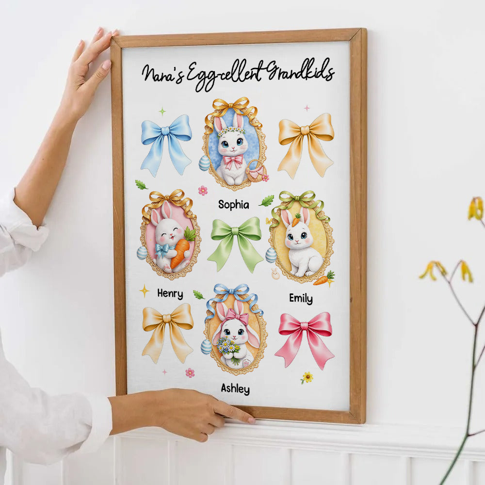 Grandma's Egg-cellent Grandkids - Personalized Poster/Canvas Prints - Easter Gift For Mom, Grandma