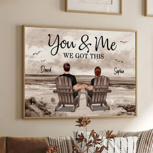 Eternal Love Couple Beach Landscape Retro Vintage - Personalized Poster/Canvas - Gift For Her/Him, Husband/Wife, Couples on Anniversary, Valentine's Day