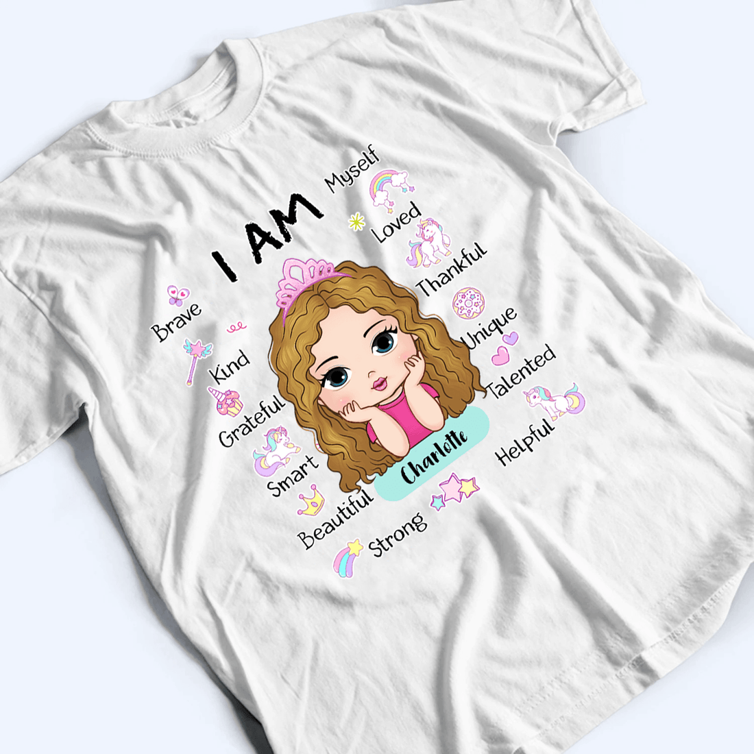 Custom Tshirt for Kids Back to School, I Am Kind & Smart youth t-shirt, alternate view 3