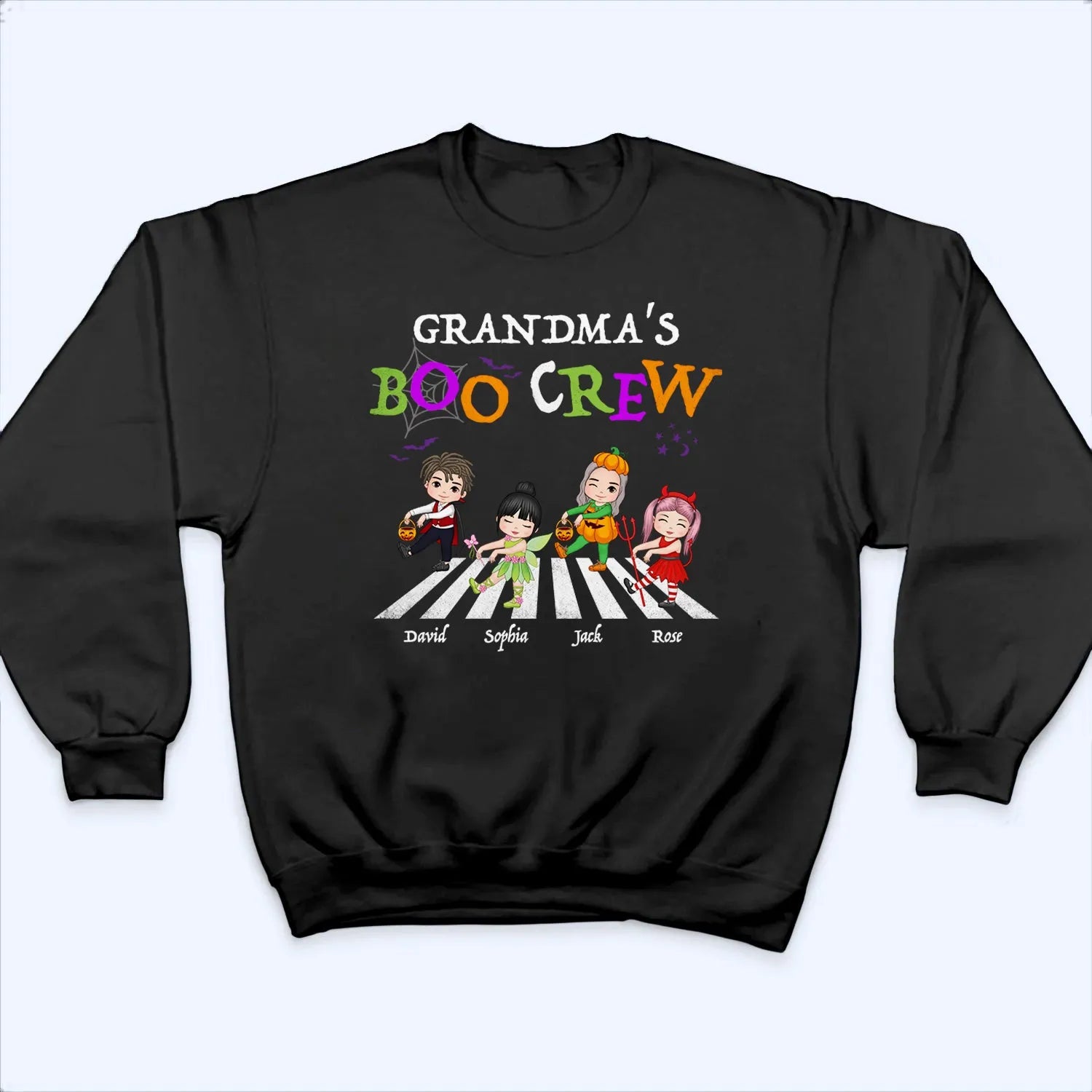 Halloween Grandma's Boo Crew - Personalized Custom T Shirt - Halloween Gift for Grandma/Nana/Mimi, Mom, Wife, Grandparent 5