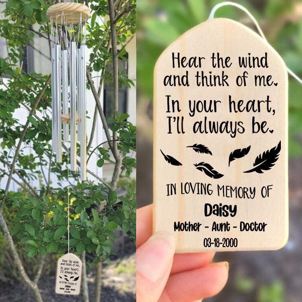 In The Loving Memory OF Family - Personalized Wind Chimes - Memorial Sympathy Gift for Family Members Grandma, Grandpa, Dad, Mom | Miscarriage Gift, Infant Loss Gifts