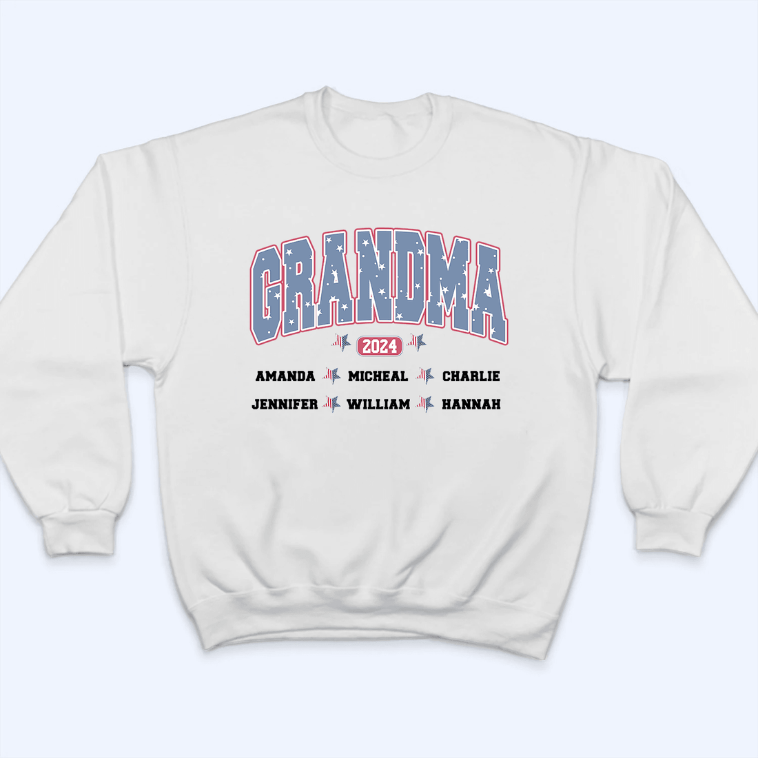 4th of July Grandma EST - Personalized Custom T Shirt - Gift for Grandma/Nana/Mimi, Mom, Wife, Grandparent