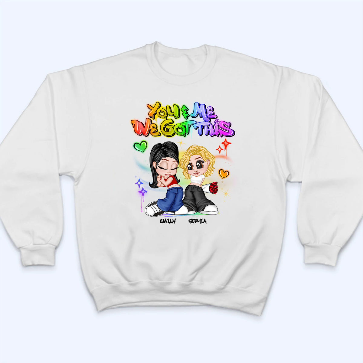 LGBT Y2K Couple Personalized Custom T Shirt -  Gift For Her/Him, Husband/Wife, Couples on Anniversary, Pride Month