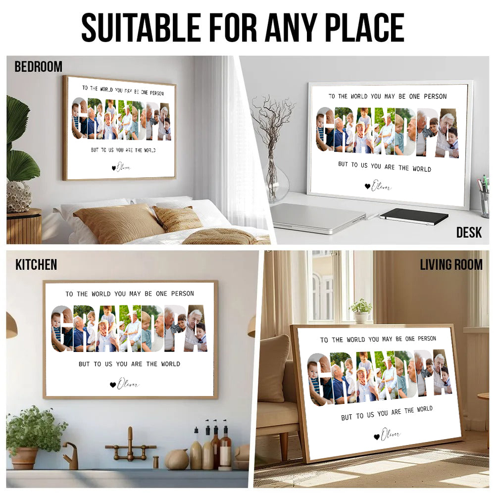 Custom Photo Grandpa Photo Collage - Personalized Poster/Canvas - Father's Day Gift For Grandpa