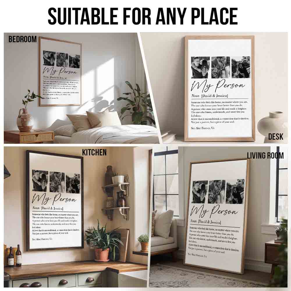 Custom Photo Couple My Person Defination - Personalized Poster/Canvas Prints - Gift For Her/Him, Husband/Wife, Couples on Anniversary, Valentine's Day
