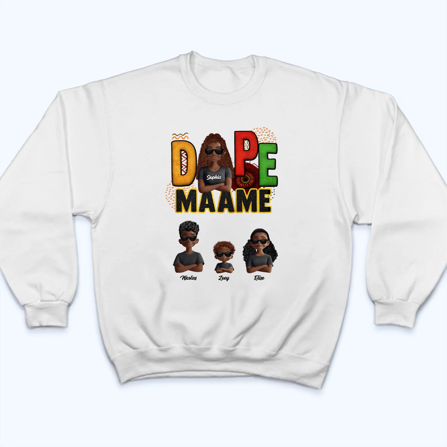 Dope Black Mom - Personalized Custom T Shirt -  Gift For Black Mom, Black History Month, Juneteenth