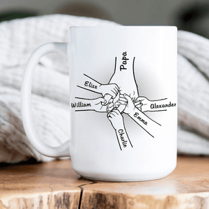 Best Papa Ever Holding Hand - Personalized Mug - Father's Day, Birthday Gift For Dad, Papa, Grandpa - Suzitee Store