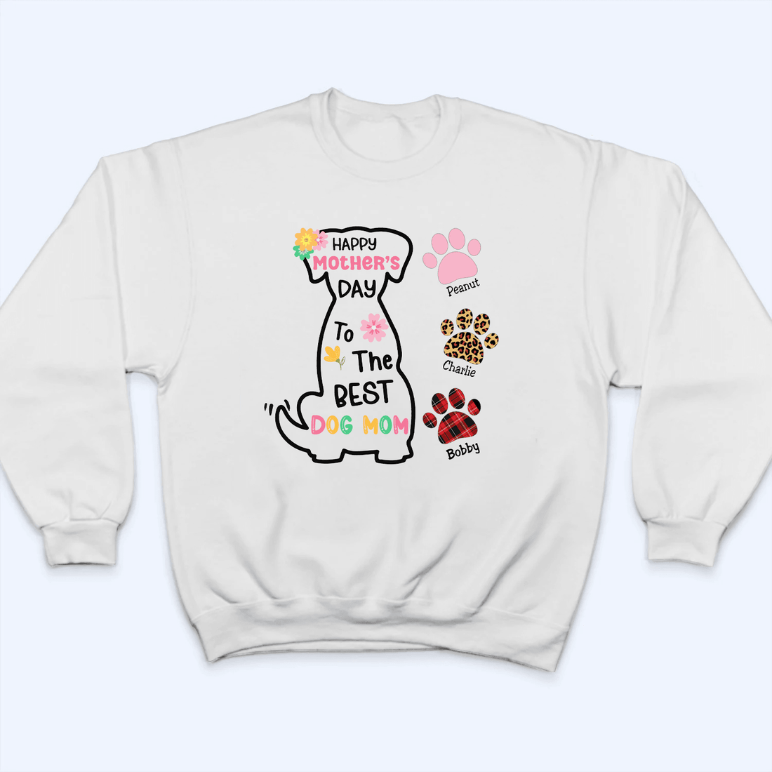 Personalized Happy Mother's Day To The Best Dog Mom t-shirt, alternate view 5