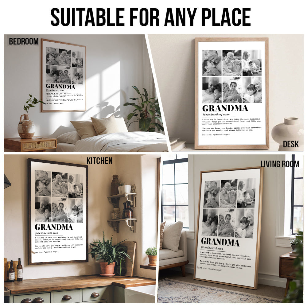 Custom Photo Grandma Definition - Personalized Poster/Canvas Prints - Mother's Day Gift For Grandma, Grandmother, Nana