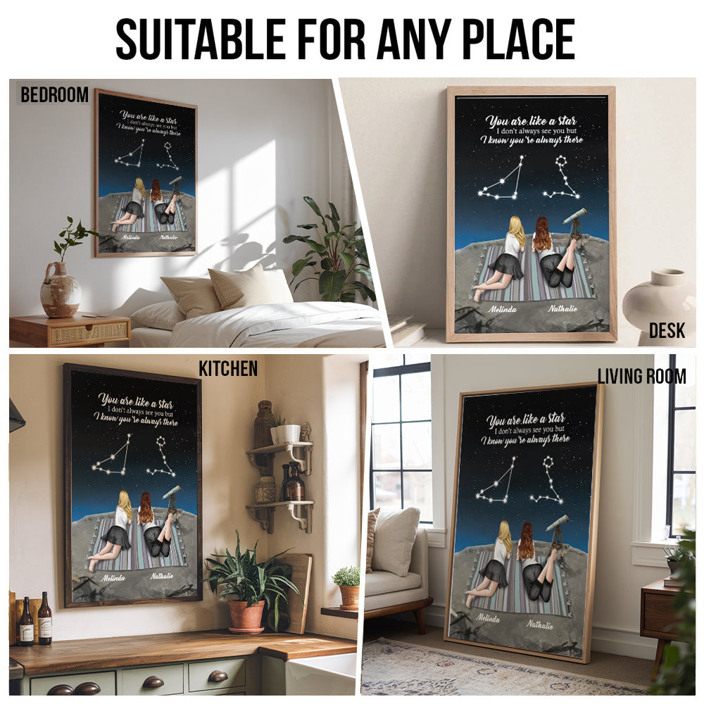 To My Bestie - I Know You Are Always There - Personalized Poster/Canvas Print - Gift For Her, Besties, Friends, Sister