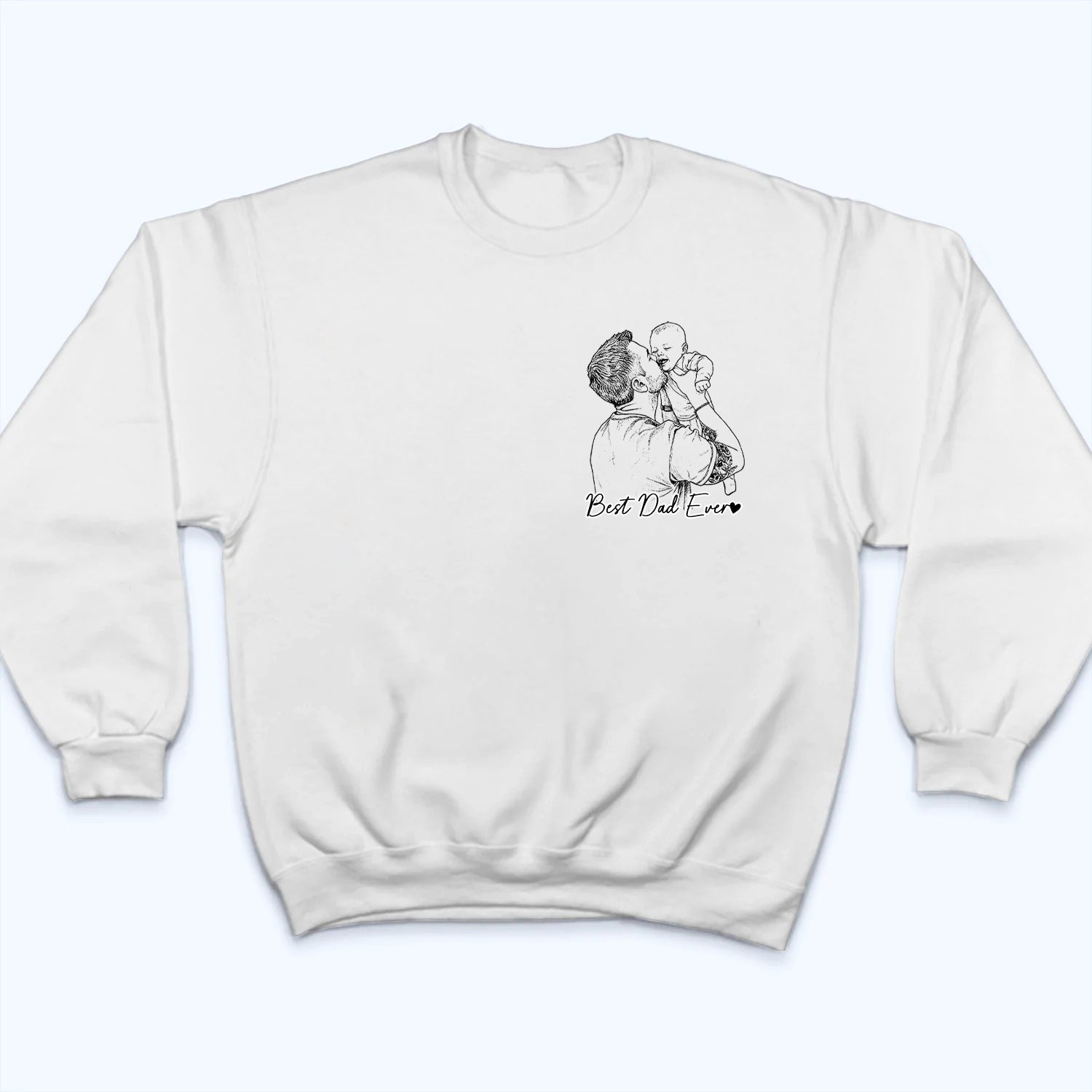 Custom Photo Sketch Line Art Dad, You’re One Of A Kind - Personalized Custom Shirt - Gift For Mom, Dad, Family Members