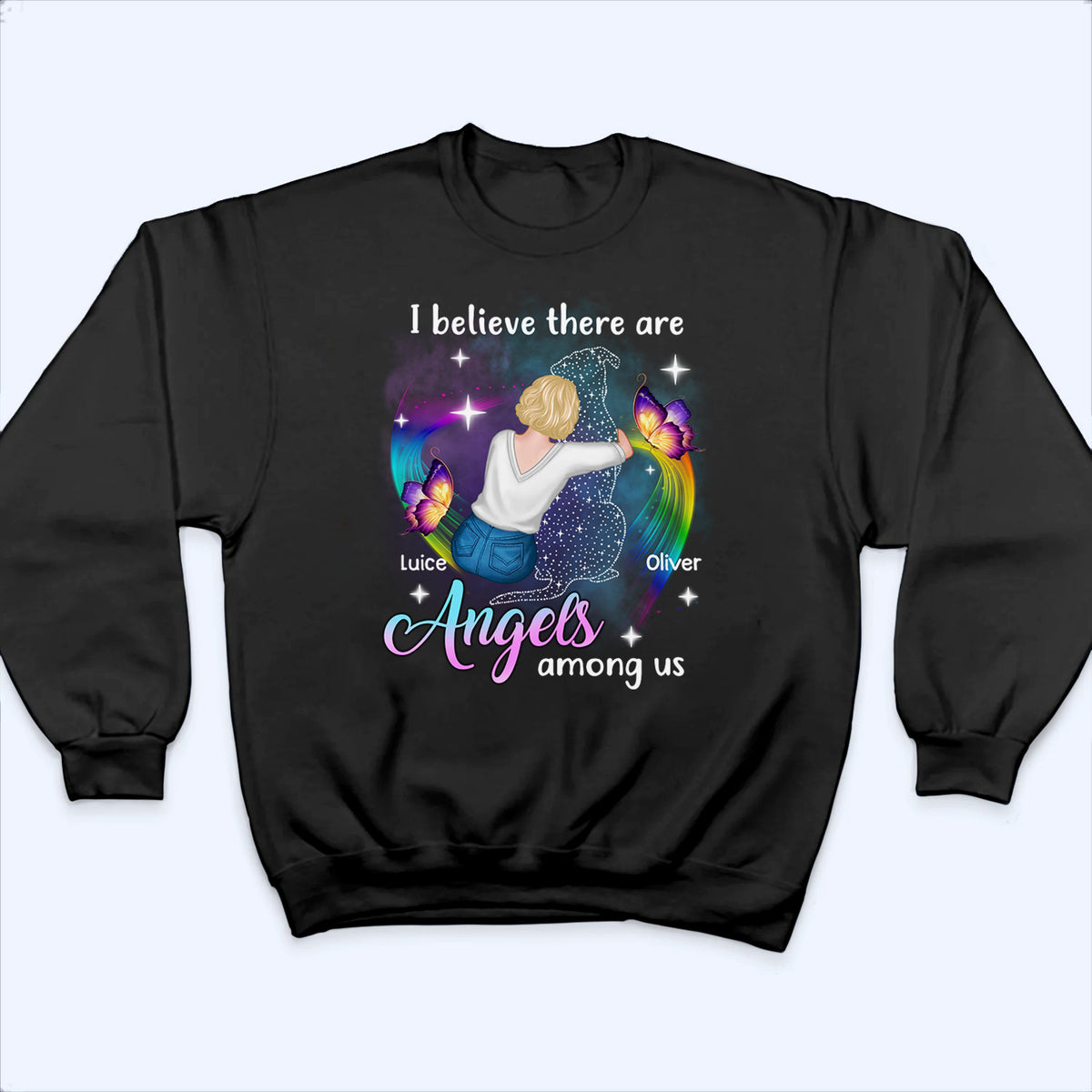 Angels Among Us Dog Memorial - Personalized Custom T Shirt - Gift for Dog Lovers, Pet Lovers, Dog Mom