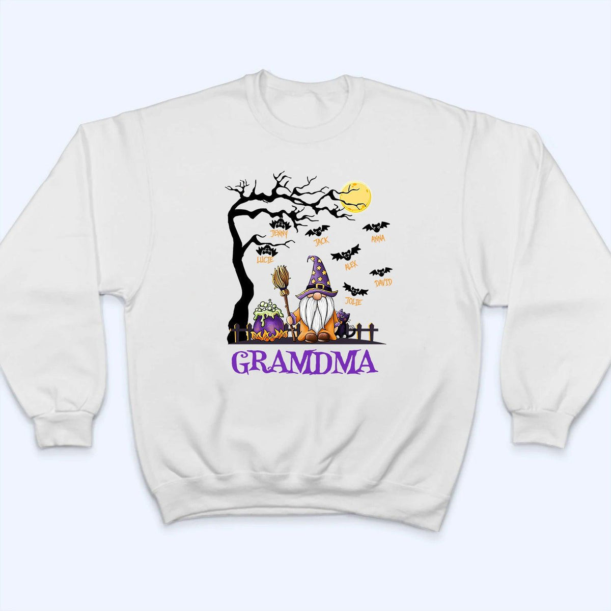 The Old Wizard Of Halloween - Personalized Custom T Shirt - Halloween Gift for Grandma/Nana/Mimi, Mom, Wife, Grandparent