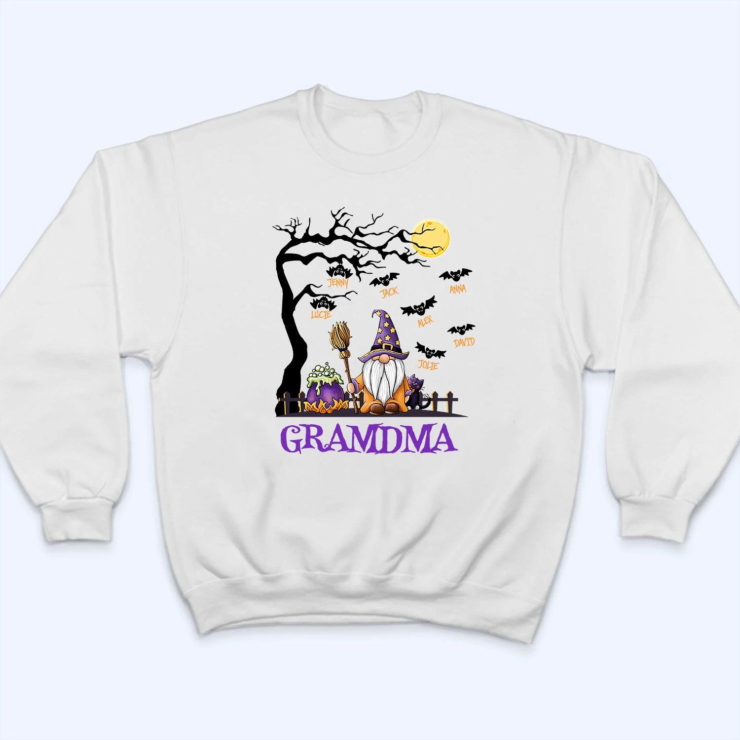 The Old Wizard Of Halloween - Personalized Custom T Shirt - Halloween Gift for Grandma/Nana/Mimi, Mom, Wife, Grandparent