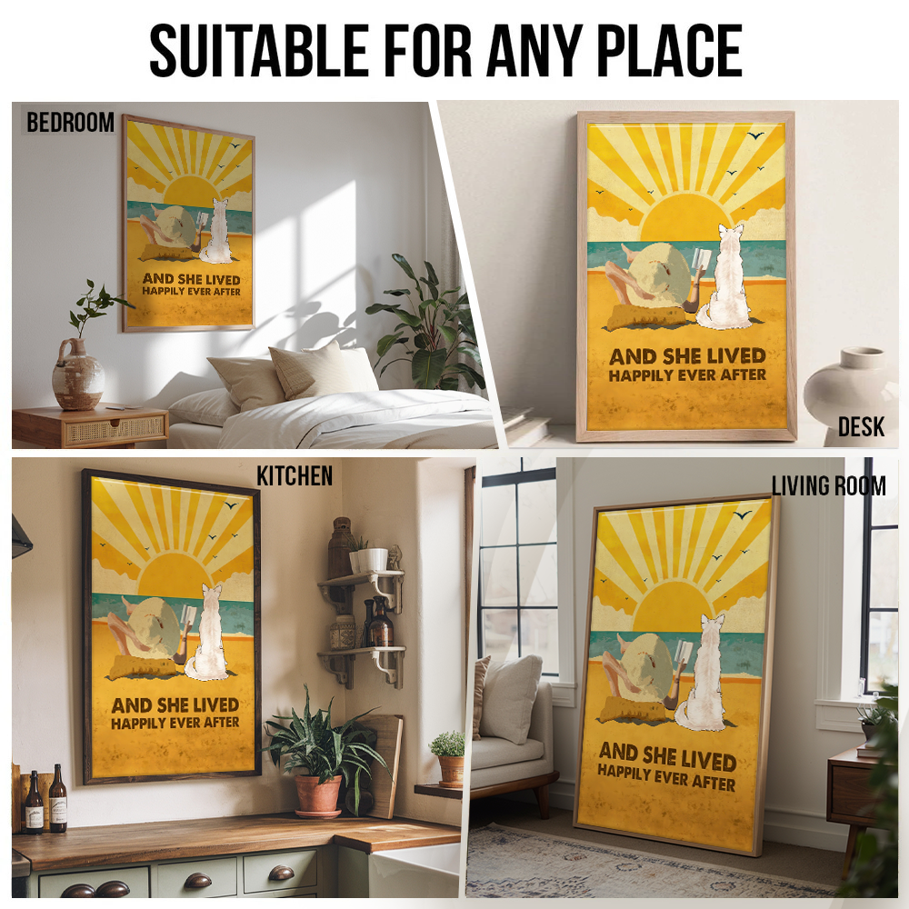 Personalized Dog Happily Ever After poster, kitchen and living room