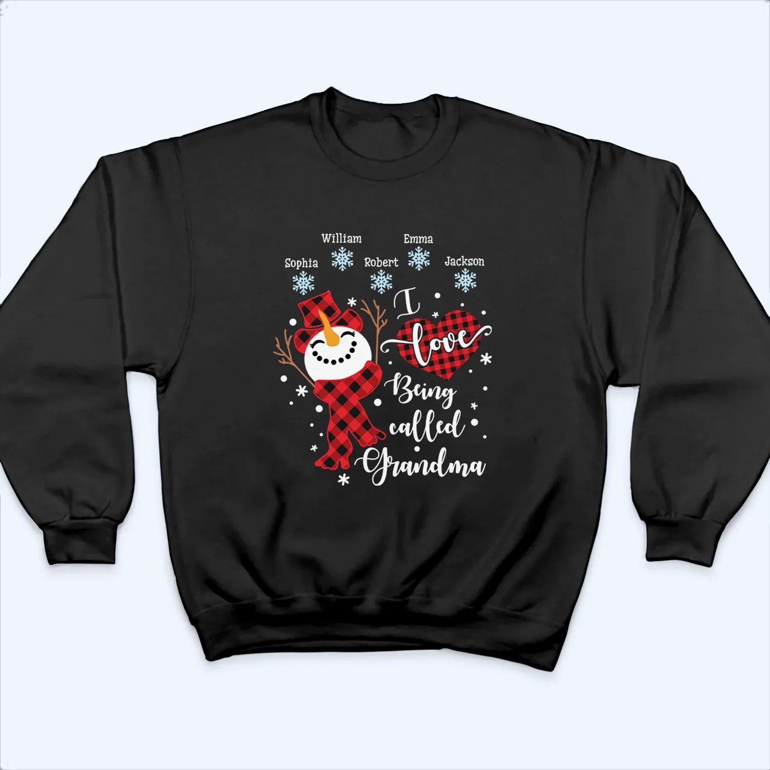 Up to 20 Kids - I Love Being Called Grandma Snowman - Personalized Custom T Shirt - Christmas Gift for Grandma/Grandparent 5