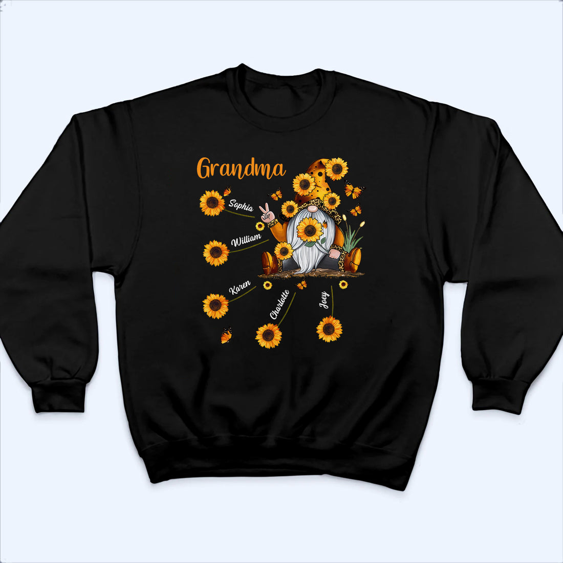 Grandma & Sunflower Kids - Personalized Custom T Shirt - Gift For Mom, Grandma, Mama, Nana