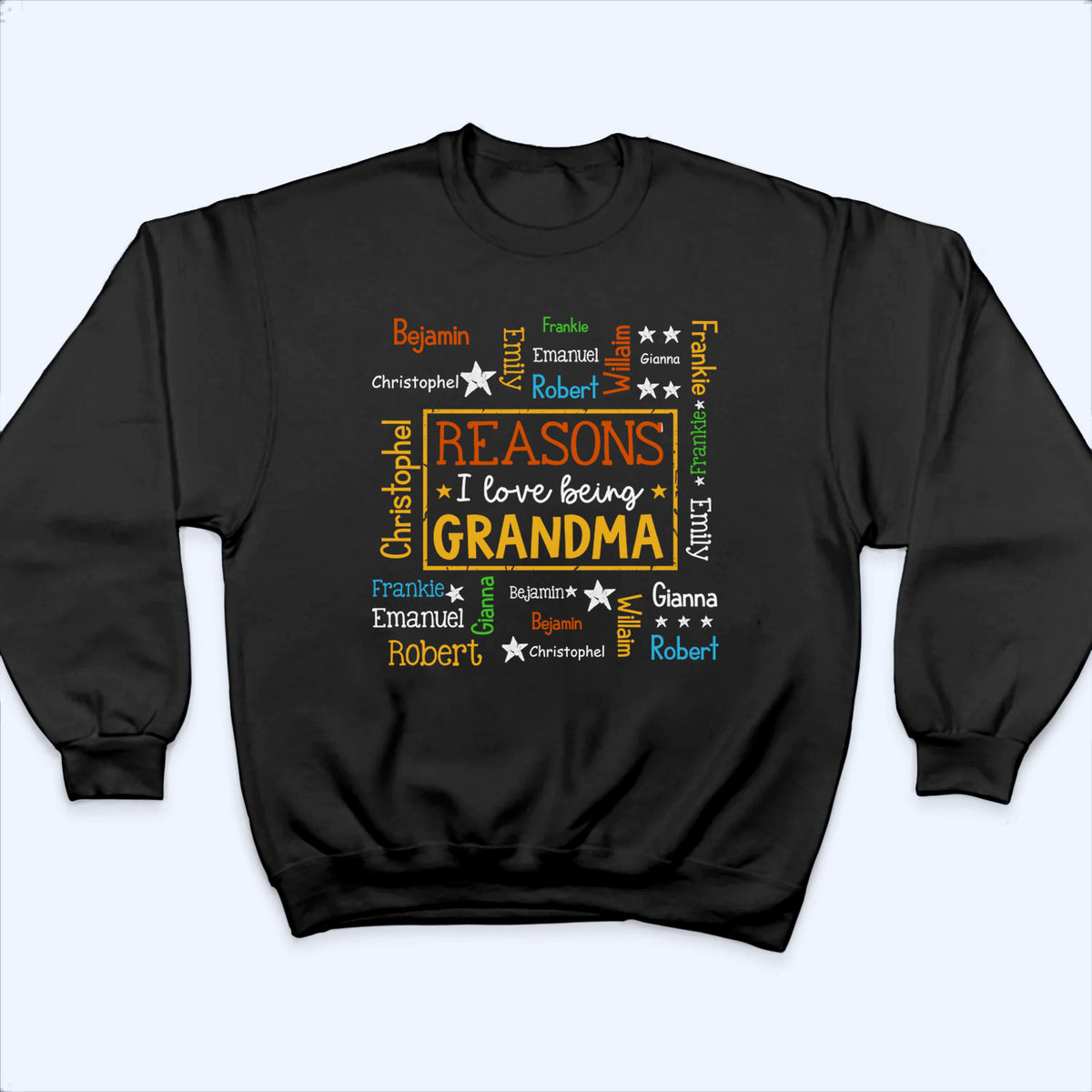 Reasons I Love Being Grandma Word Art - Personalized Custom T Shirt - Gift for Grandma/Grandparent