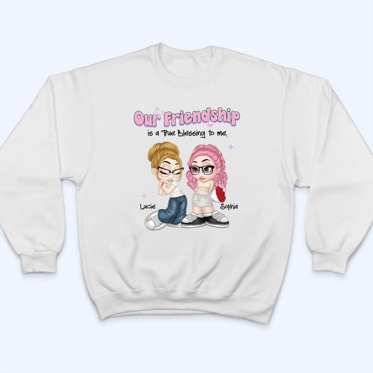 Our Friendship Is True Blessing - Personalized Custom T Shirt - Gift For Her, Besties, Friends, Sister, Soul Sisters