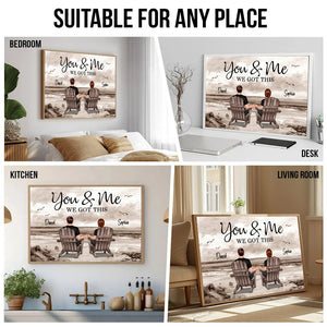 Eternal Love Couple Beach Landscape Retro Vintage - Personalized Poster/Canvas - Gift For Her/Him, Husband/Wife, Couples on Anniversary, Valentine's Day